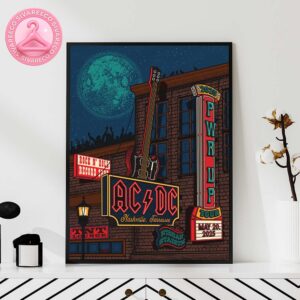 ACDC Power Up Tour 2025 Poster Show For The Nissan Stadium In Nashville Tennessee On May 20 2025 Home Decor Poster Canvas