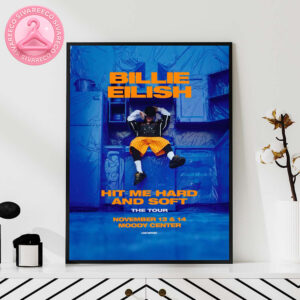 Billie Eilish 2025 Hit Me Hard And Soft The Tour Poster For Moody Center In November 13th And 14th 2025 Live Nation Home Decor Poster Canvas