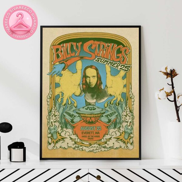 Billy Strings Live Show At Angel Of The Winds Arena In Everett WA ON August 22 2025 Home Decor Poster Canvas