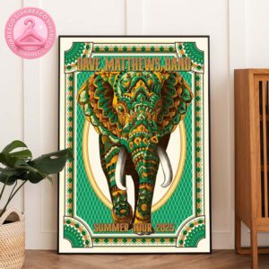 Dave Matthews Band Summer Tour 2025 Psychedelic Elephant Home Decor Poster Canvas