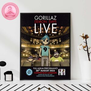 Gorillaz Demon Days Live Full Album Performance On August 30th 2025 At Copper Box Arena In London UK Home Decor Poster Canvas