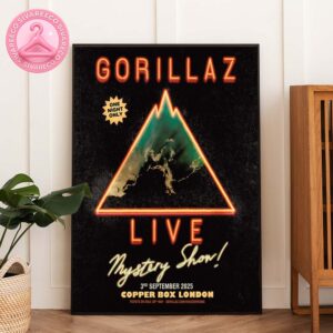 Gorillaz Mystery Show Music Poster For Copper Box Arena In London UK On September 3rd 2025 Home Decor Poster Canvas