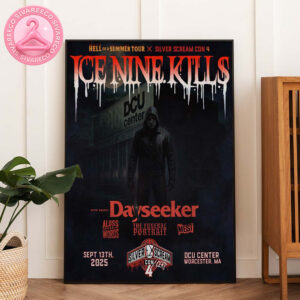 Ice Nine Kills Hell Of A Summer Tour x Silver Scream Con 4 Poster For The DCU Center In Worcester MA On September 13 2025 Home Decor Poster Canvas
