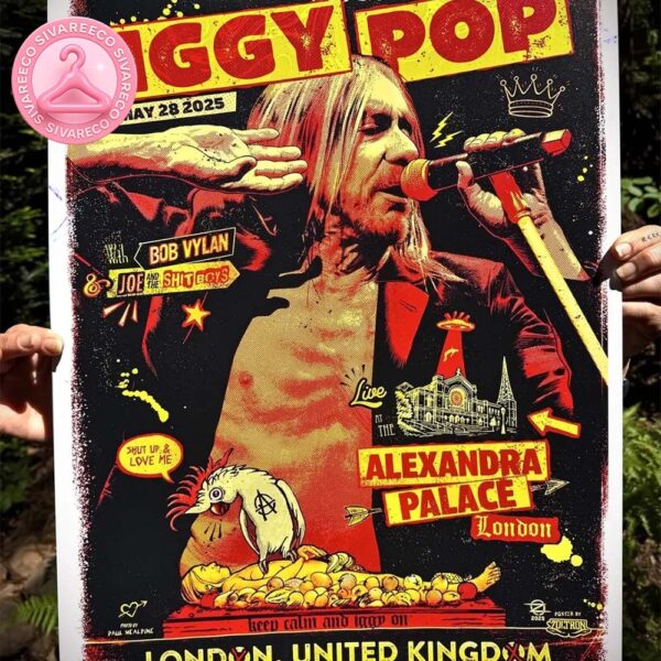 Iggy Pop God Save The King Show At The Alexandra Palace In London UK On May 28th 2025 Home Decor Poster Canvas