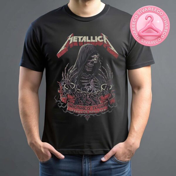 Metallica M72 Landover Venue Poster For Northwest Stadium In Maryland MD On May 28 2025 M72 Met On Tour Unisex T-Shirt