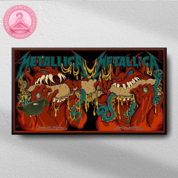 Metallica M72 Philly Full Show Combined Poster In Philadelphia Pennsylvania At Lincoln Financial Field On May 23th And  25th 2025 M72 North America Tour Home Decor Poster Canvas