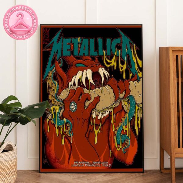 Metallica M72 Philly Night 1 Venue Poster In Philadelphia Pennsylvania At Lincoln Financial Field On May 23th 2025 M72 North America Tour Home Decor Poster Canvas