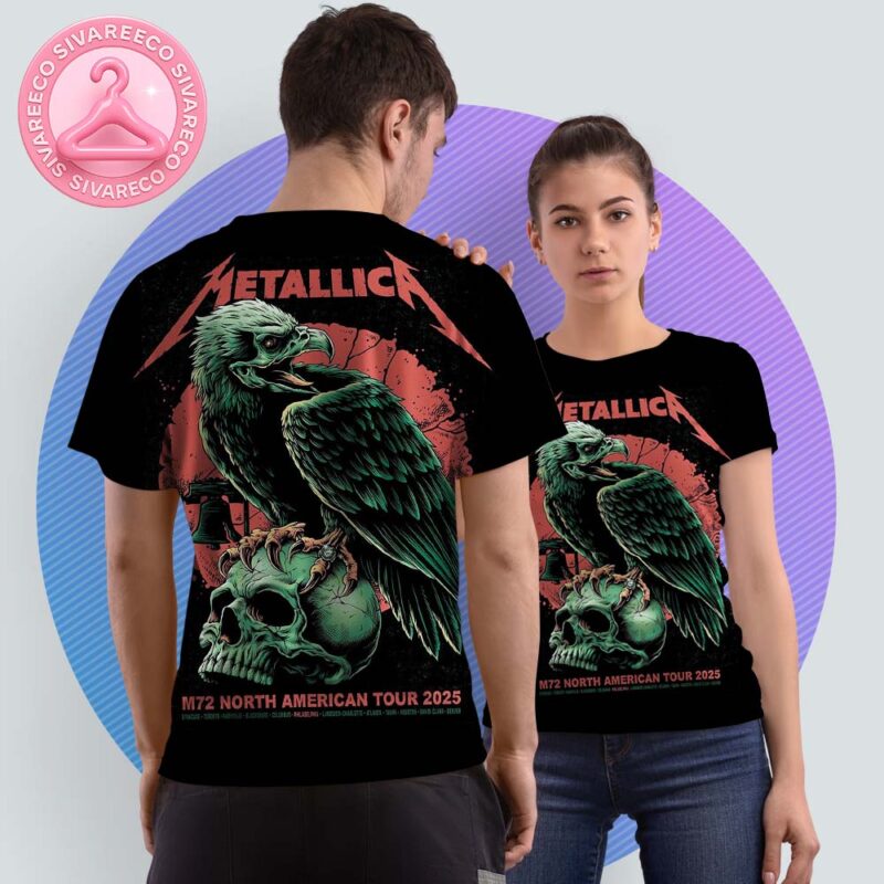 Metallica M72 Philly Pop Up Shop Poster For Philadelphia At Lincoln Financial Field In Pennsylvania On May 23 25 2025 Art By Brandon Heart North America Tour All Over Print Shirt