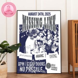 Missing Link Hardcore Show 2025 Poster For Brooklyn In New York NY On August 24th 2025 Home Decor Poster Canvas