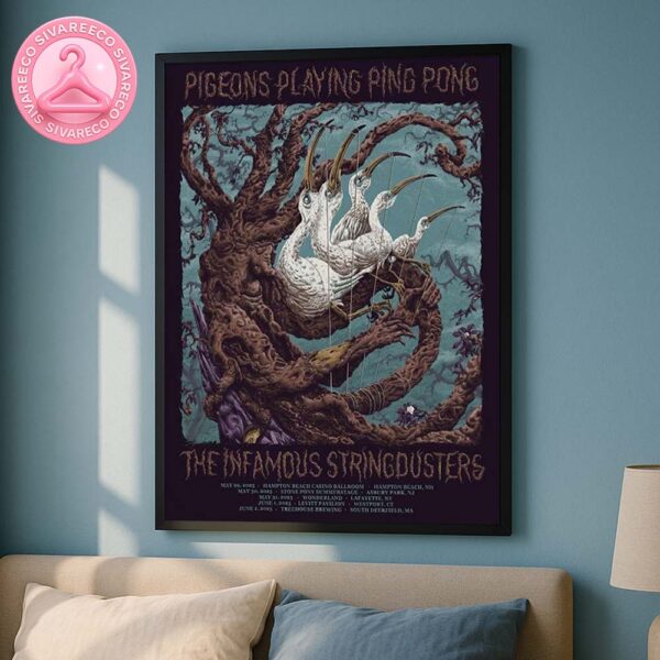 Pigeons Playing Ping Pong And The Infamous Stringdusters Live Show Music On June 1 2025 In Westport CT Home Decor Poster Canvas