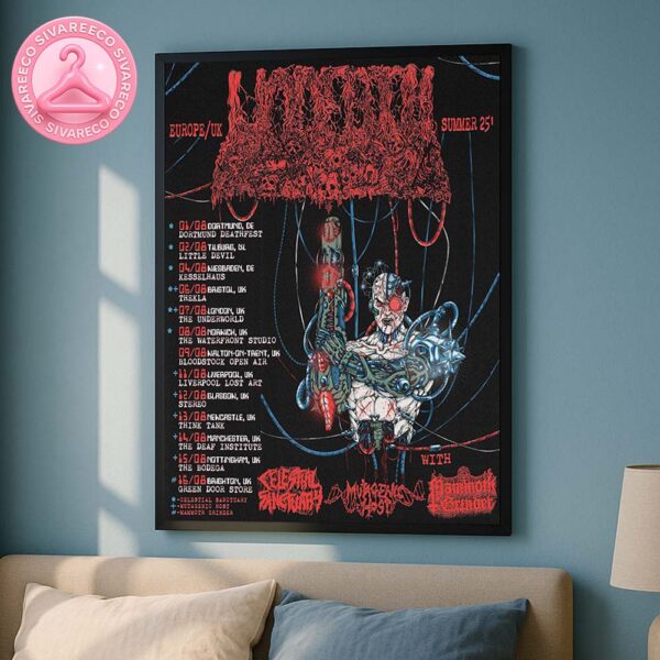 Undeath Europe UK Summer Tour 2025 Full Dates Cities And Special Guests Home Decor Poster Canvas