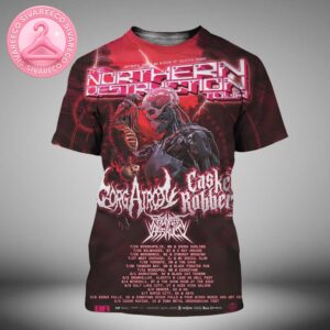 2025 Northern Destruction Tour US And Canada Death Metal Concert Poster Dates And Locations All Over Print Shirt