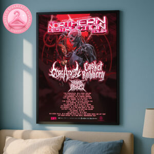 2025 Northern Destruction Tour US And Canada Death Metal Concert Poster Dates And Locations Home Decor Poster Canvas