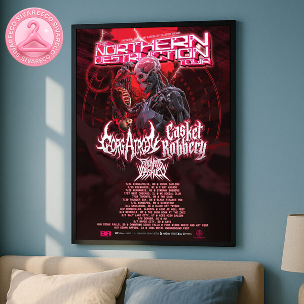 2025 Northern Destruction Tour US And Canada Death Metal Concert Poster Dates And Locations Home Decor Poster Canvas