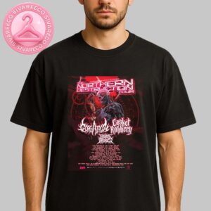 2025 Northern Destruction Tour US And Canada Death Metal Concert Poster Dates And Locations Unisex T-Shirt
