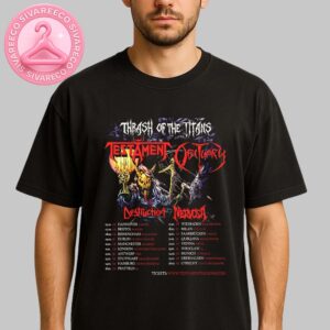2025 Thrash Of The Titans UK European Tour Concert Dates Headlined By Testament And Obituary Unisex T-Shirt