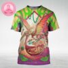Sphere Deadhead Tie Dye Tee Psychedelic Alien Beam Skull Graphic Shirt For Jam Band Fans All Over Print Shirt