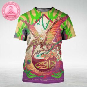 311 Live Show Poster At Skyla Credit Union Amphitheatre In Charlotte NC On June 4 2025 Featuring Psychedelic Pterodactyl And Coconut Explosion Artwork All Over Print Shirt
