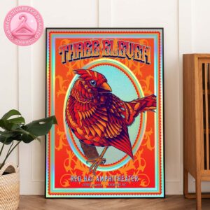 311 Poster at Red Hat Amphitheater in Raleigh NC June 25 2025 Featuring Cardinal Artwork Home Decor Poster Canvas