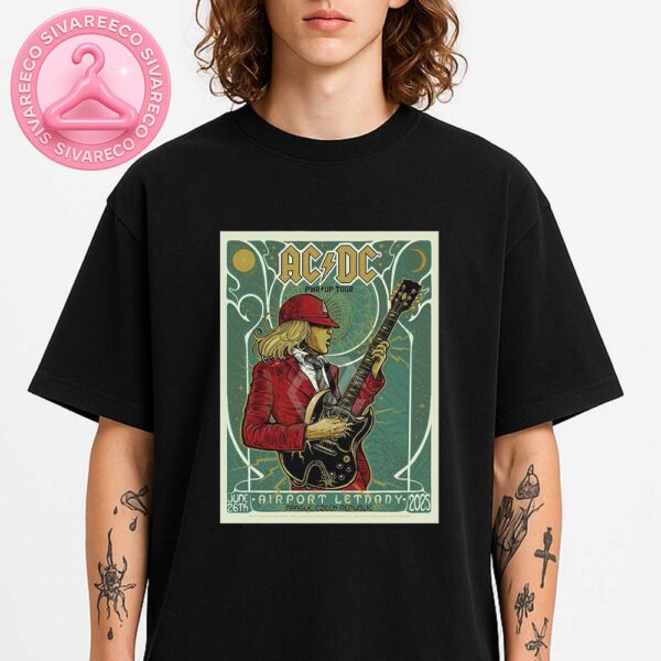 ACDC Concert Poster For PWR UP Tour At Airport Letnany In Prague Czech Republic On June 26 2025 Unisex T-Shirt
