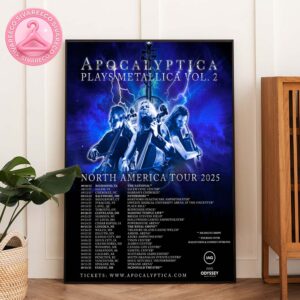 Apocalyptica Plays Metallica Vol. 2 North America Tour 2025 Poster With Lightning Cello Artwork Home Decor Poster Canvas