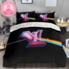 Signature Monogram Gucci Logo Gold Black In Vintage Background Bedding Set King