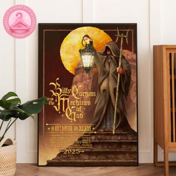 Billy Corgan and The Machines of God A Return To Zero 2025 Tour Poster Home Decor Poster Canvas