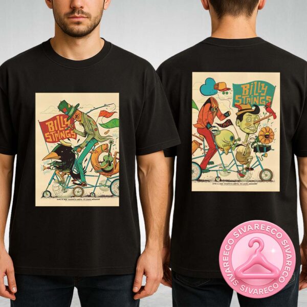Billy Strings Two-Night Show At Chaifetz Arena In St. Louis, Missouri – June 13–14, 2025 – Full Surreal Bicycle Diptych Artwork Two Sides Unisex T-Shirt