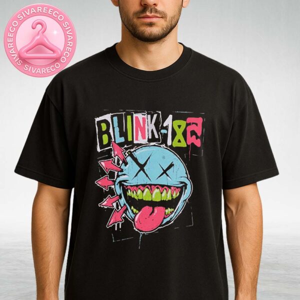 Blink-182 Crazy Face Green Teeth T-Shirt – Pop Punk Band Graphic Tee Unisex T-Shirt