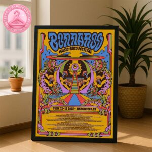 Bonnaroo Music and Arts Festival Poster at Great Stage Park in Manchester TN June 12 to 15 2025 Psychedelic Artwork Featuring King Gizzard Residency Home Decor Poster Canvas