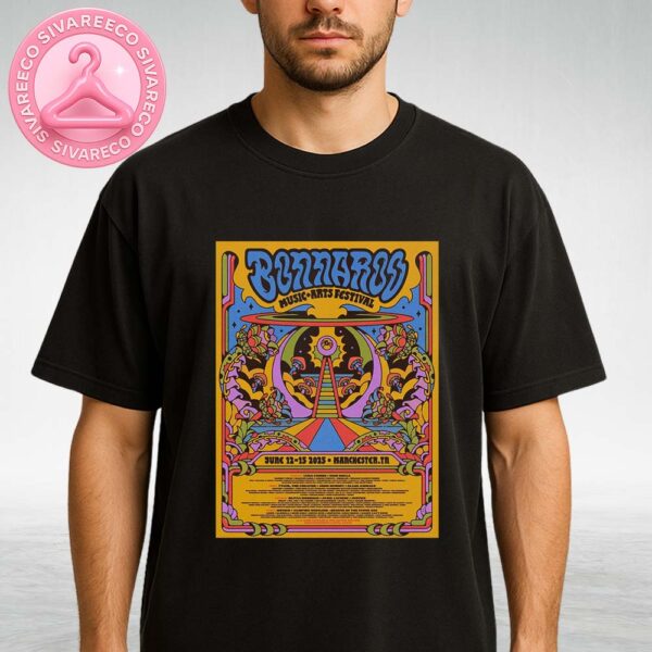 Bonnaroo Music and Arts Festival Poster at Great Stage Park in Manchester TN June 12 to 15 2025 Psychedelic Artwork Unisex T-Shirt