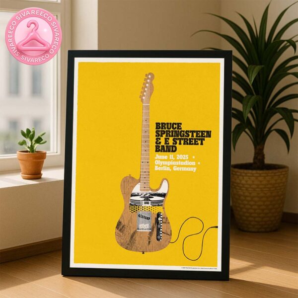 Bruce Springsteen And E Street Band Music Show Poster For Berlin Germany At Olympiastadion On June 11 2025 Home Decor Poster Canvas