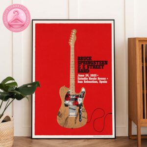 Bruce Springsteen And The E Street Band San Sebastian 2025 Tour Poster In San Sebastian Spain At Estadio Reale Arena On June 24 2025 Home Decor Poster Canvas