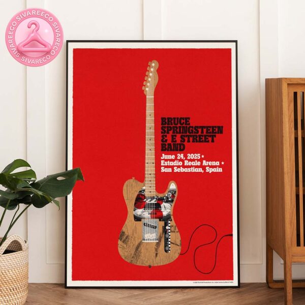 Bruce Springsteen And The E Street Band San Sebastian 2025 Tour Poster In San Sebastian Spain At Estadio Reale Arena On June 24 2025 Home Decor Poster Canvas