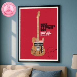 Bruce Springsteen Music Show For Liverpool 4th June  And E Street Band World Tour 2025 Home Decor Poster Canvas