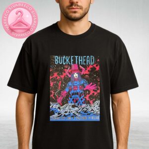 Buckethead Live in Englewood and Bellvue Colorado on June 13 and 14 2025 Sci Fi Poster With Space Warrior Artwork Unisex T-Shirt