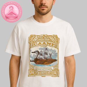 Caamp Live Music Poster At MGM Music Hall At Fenway In Boston MA On June 14 and 15 2025 With Duckboat Sailing Ship Artwork Unisex T-Shirt