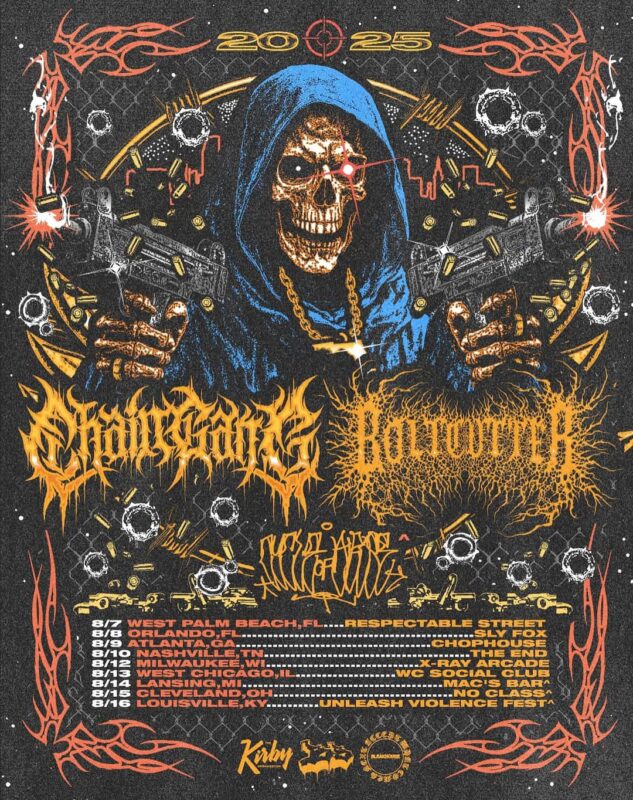 ChainGang and Boltcutter Tour 2025 Poster Featuring Grim Reaper Artwork and US Dates