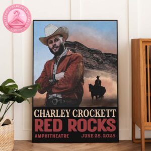 Charley Crockett Live Show Music Poster At Red Rocks Amphitheatre In Morrison Colorado On June 25 2025 With Cowboy Western Artwork Home Decor Poster Canvas