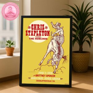 Chris Stapleton Music Show Poster In Charlottesville John Paul Jones Arena On June 7 2025 Home Decor Poster Canvas