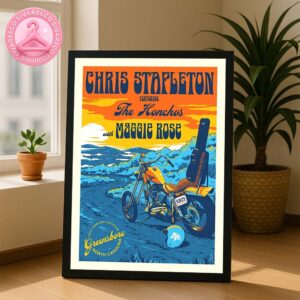 Chris Stapleton Poster At First Horizon Coliseum In Greensboro NC On June 18th 2025 With Motorcycle Road Artwork Home Decor Poster Canvas