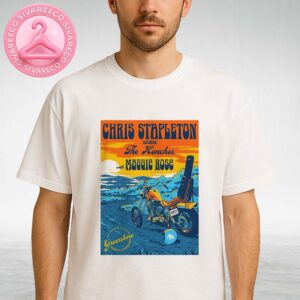 Chris Stapleton Poster At First Horizon Coliseum In Greensboro NC On June 18th 2025 With Motorcycle Road Artwork Unisex T-Shirt