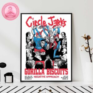 Circle Jerks Music Show Poster In San Diego Observatory NP On September 4 & 5 2025 And In Phoenix The Van Buren On September 6 2025 Home Decor Poster Canvas