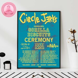 Circle Jerks US Tour Music Show Poster In San Diego CA And Phoenix AZ September 2025 Punk Art Home Decor Poster Canvas