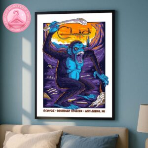 Clutch Live Music Concert At Michigan Theater In Ann Arbor MI On June 20 2025 Mazza Ape Home Decor Poster Canvas
