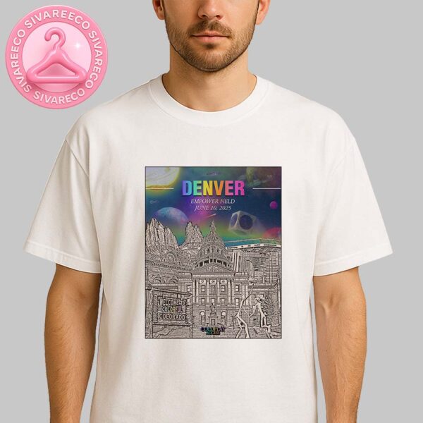 Coldplay Music Show Poster For Denver Colorado USA At Empower Field On June 10 2025 Unisex T-Shirt