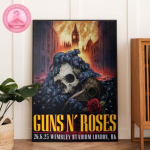 Concert Poster Artwork For Guns N’ Roses Live At Wembley Stadium In London United Kingdom On June 26 2025 Home Decor Poster Canvas