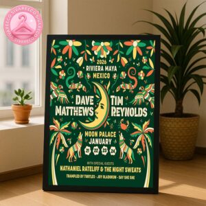 Dave Matthews And Tim Reynolds Live Show Music At Moon Palace Riviera Maya January 21-24 2026 Mexico Tour Home Decor Poster Canvas