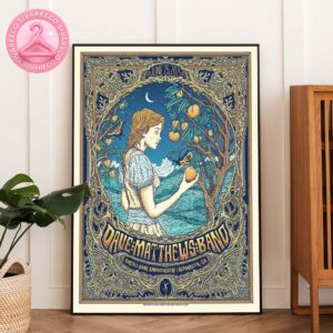 Dave Matthews Band Live Poster At Ameris Bank Amphitheatre In Alpharetta GA June 25 2025 – Art Nouveau Peach Tree Design Home Decor Poster Canvas