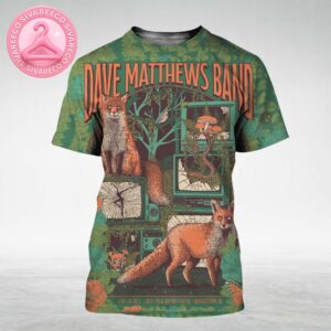 Dave Matthews Band Poster At Coca-Cola Amphitheater In Birmingham AL June 24 2025 With Fox And Forest Artwork All Over Print Shirt